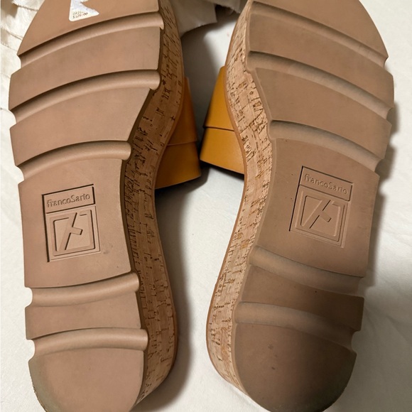 Franco Sarto Tan Cork Sandals with Gold Accent - Picture 3 of 8